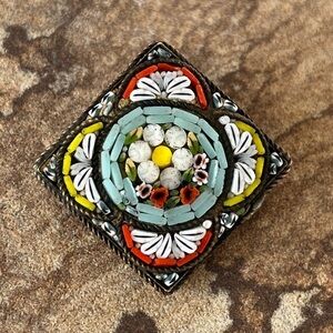 Vintage Italian Micro Mosaic Brooch